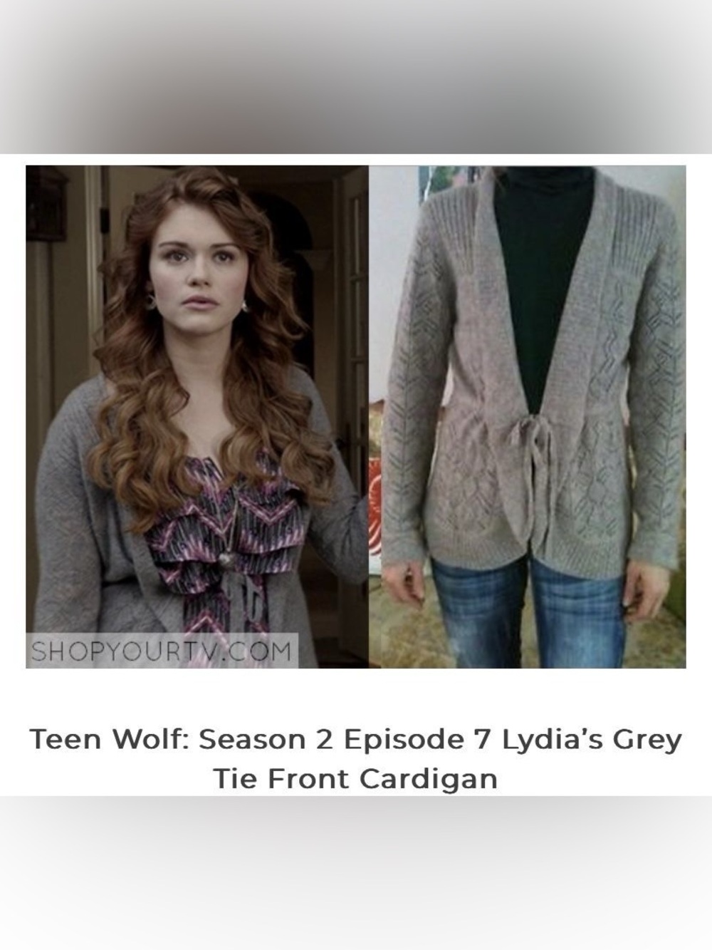 ISO ❗️Elena Solano Cashmere Front-tie Cardigan, ASO Lydia Martin